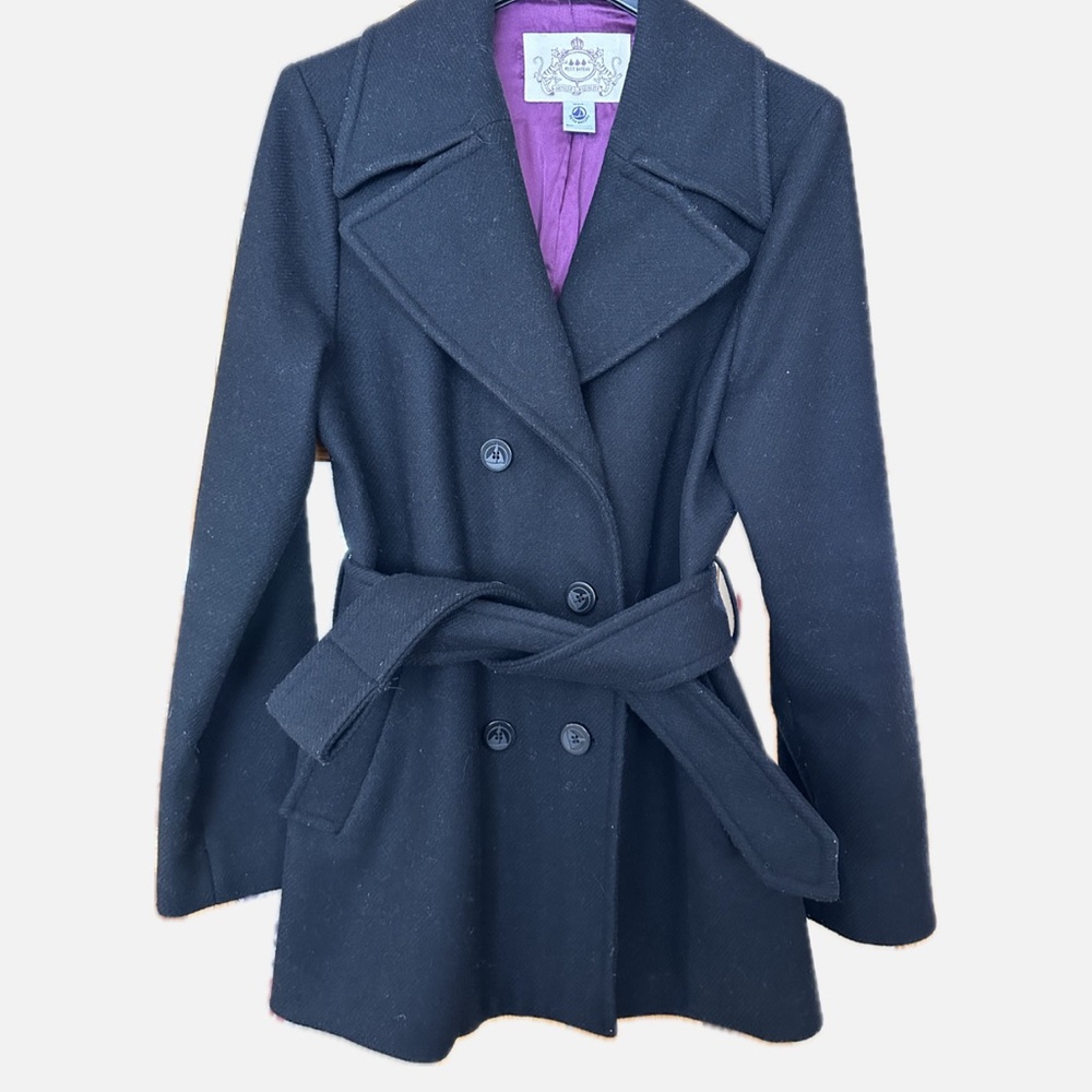 Petit Bateau Black Peacoat with Purple Lining